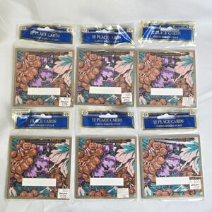 Amscan Fitz And Floyd Inc Grape Tapestry Place Cards, 72, Vtg 1990 43827 New